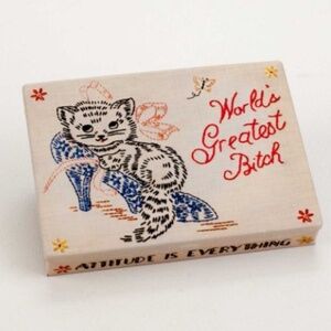 BLUE Q: Rare WORLD'S GREATEST B*TCH Collectible Pocket Tin Box - Discontinued